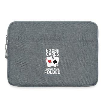 Poker - Personne ne s’en soucie en disant design - Sacoche pour ordinateur portable 15 pouces - gris chiné - Devant