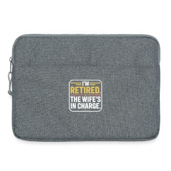 Retired: The Wife's In Charge - Laptop bag 15" - heather grey - Front