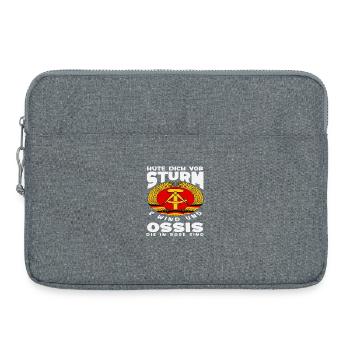 Sturm Wind Ossi In Rage Spruch DDR Stolz - Laptop bag 15" - heather grey - Front