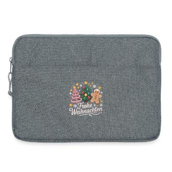 Joyeux Noël avec des étoiles et une canne à sucre - Sacoche pour ordinateur portable 15 pouces - gris chiné - Devant