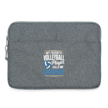 Volleyball Grandpa - Favorite Player Design - Laptop bag 15" - heather grey - Front