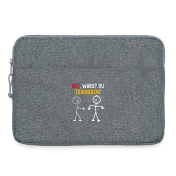 Strichmännchen WARST DU TRAINIEREN LUSTIG - Laptoptasche 15" - Grau meliert - Vorne