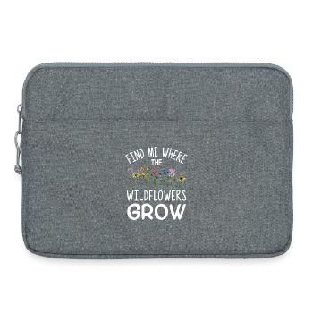 Finde mich dort, wo Wildblumen wachsen - Laptoptasche 15" - Grau meliert - Vorne