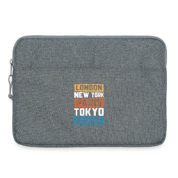 Vacances à la mer du Nord LONDRES NEW YORK PARIS TOKYO - Sacoche pour ordinateur portable 15 pouces - gris chiné - Devant