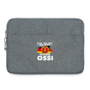 Ich Bin Geiler Ossi Spruch DDR Stolz - Laptoptasche 15" - Grau meliert - Vorne