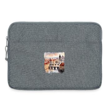 Watercolour from Prague, Prague Czech Republic - Laptop bag 15" - heather grey - Front
