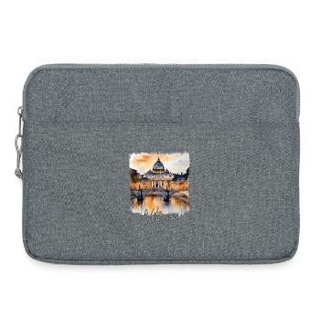 Aquarelle du Vatican - Sacoche pour ordinateur portable 15 pouces - gris chiné - Devant