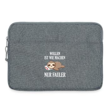 Faultier Trägheit: Wollen Ist Machen - Laptoptasche 15" - Grau meliert - Vorne