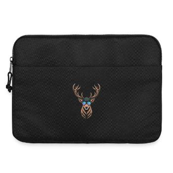 Cool deer with antlers - Laptop bag 15" - black - Front