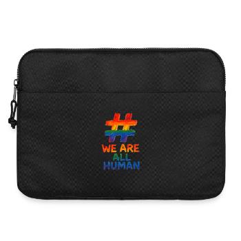 #WeAreAllHuman – Rainbow Watercolor Design - Laptop bag 15" - black - Front