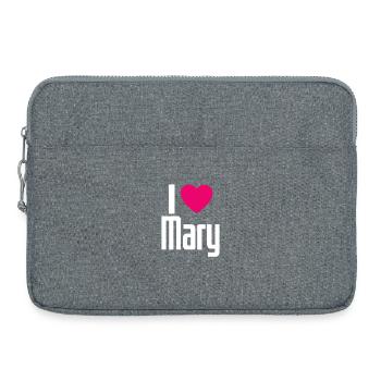 I Love Mary Pink Heart I Love Mary - Laptop bag 15" - heather grey - Front