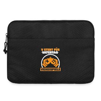 Gamer Gaming Vater Vatertag Spruch Zocken Papa - Laptoptasche 15" - Schwarz - Vorne