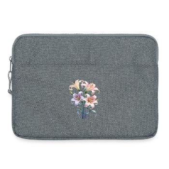 Pastell Lilienstrauß - Laptoptasche 15" - Grau meliert - Vorne