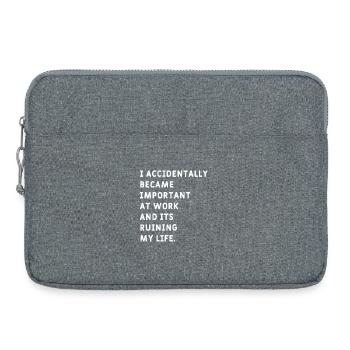 Je suis accidentellement devenu important au travail Mème - Sacoche pour ordinateur portable 15 pouces - gris chiné - Devant