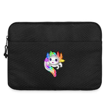 Rainbow colorful axolotl - Laptop bag 15" - black - Front