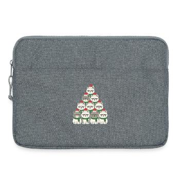 Grumpy Christmas Cats – Lustiges Katzen - Laptop bag 15" - heather grey - Front