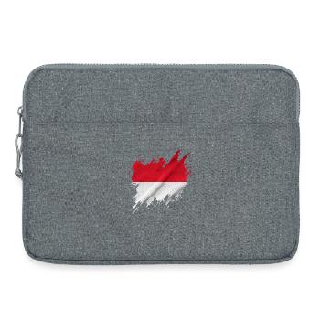 Drapeau indonésien, style déchiré - Sacoche pour ordinateur portable 15 pouces - gris chiné - Devant