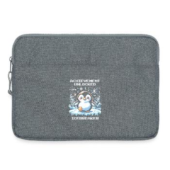 Réalisation du brise-glace | Penguin Gamer Humour - Sacoche pour ordinateur portable 15 pouces - gris chiné - Devant