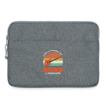 Bass ist wichtiger als Schule - Laptoptasche 15" - Grau meliert - Vorne