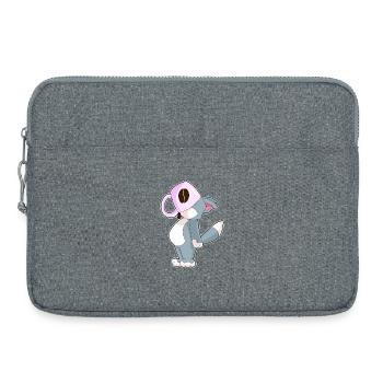 Katze Kaffee Tasse - Laptoptasche 15" - Grau meliert - Vorne