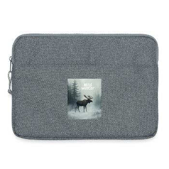 Orignal sauvage d’hiver - Sacoche pour ordinateur portable 15 pouces - gris chiné - Devant