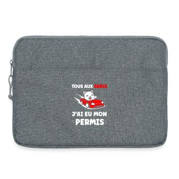 Panda in Red Cabrio Allowed - Laptop bag 15" - heather grey - Front