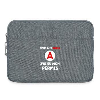Humour j'ai mon permis de conduire - Sacoche pour ordinateur portable 15 pouces - gris chiné - Devant