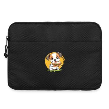 Little dog enjoying burger - Laptop bag 15" - black - Front