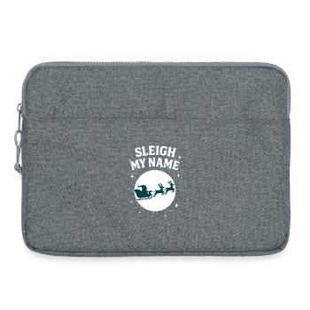 Traîneau Mon Nom Père Noël Humour - Sacoche pour ordinateur portable 15 pouces - gris chiné - Devant