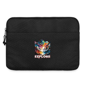 Colourful landscape with 'Explore' print - Laptop bag 15" - black - Front