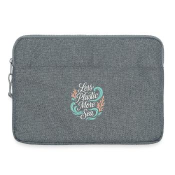 Moins de plastique, plus de mer – Protection de l’environnement et des océans - Sacoche pour ordinateur portable 15 pouces - gris chiné - Devant