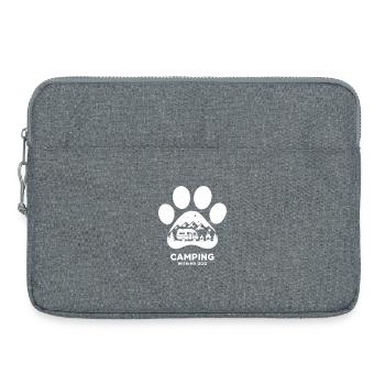 Camping avec chien citation campeur - Sacoche pour ordinateur portable 15 pouces - gris chiné - Devant