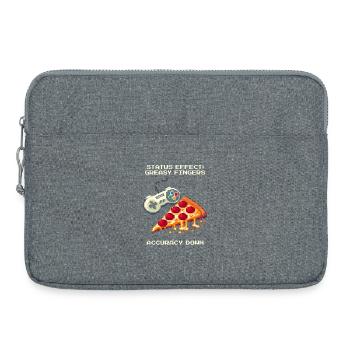 Status Effect: Greasy Fingers | Pizza Aim Humor - Laptop bag 15" - heather grey - Front