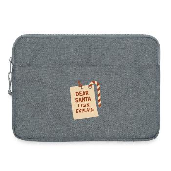 Cher Père Noël, je peux expliquer Noël drôle - Sacoche pour ordinateur portable 15 pouces - gris chiné - Devant