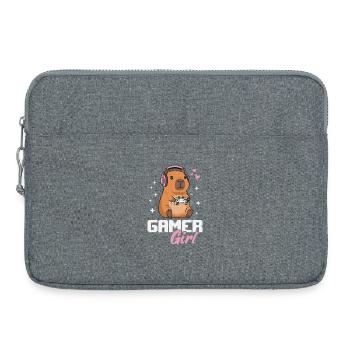 Capybara Gamer Girl Gaming Girl Jeux vidéo - Sacoche pour ordinateur portable 15 pouces - gris chiné - Devant