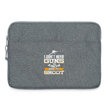 Lacrosse Humor I Know How to Shoot Without Guns - Laptoptasche 15" - Grau meliert - Vorne