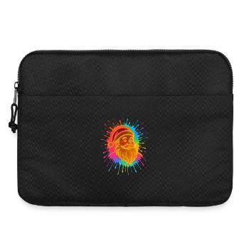 Neon Santa Farbsplash Weihnachts Shirt - Laptoptasche 15" - Schwarz - Vorne
