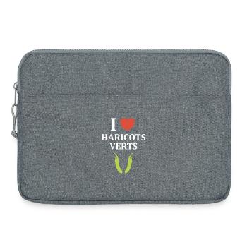 haricot vert - Sacoche pour ordinateur portable 15 pouces - gris chiné - Devant