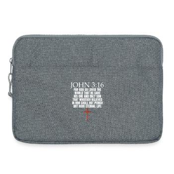 Johannes 3:16 Christliche Gläubigenkirche Johannes - Laptoptasche 15" - Grau meliert - Vorne