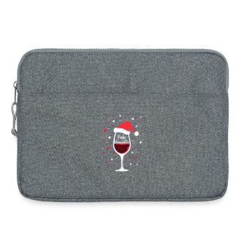 Joyeux Noël Verre à vin Soirées vin - Sacoche pour ordinateur portable 15 pouces - gris chiné - Devant