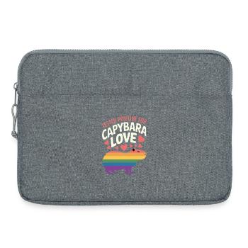Capybara Rainbow Love Design - Laptop bag 15" - heather grey - Front