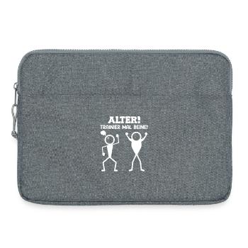 Stick Figure OLD TRAINER TIMES LEGS Drôle - Sacoche pour ordinateur portable 15 pouces - gris chiné - Devant