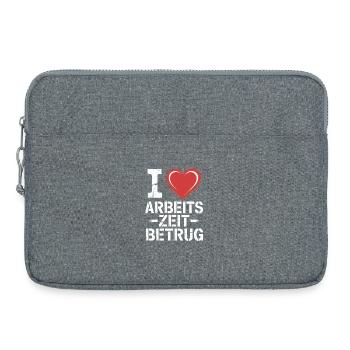 I Love Working Time Fraud No Crime Job Office - Laptop bag 15" - heather grey - Front