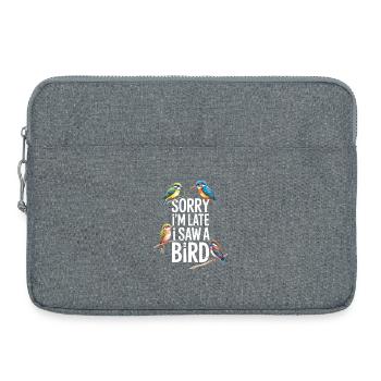 Désolé, je suis en retard, j’ai vu un oiseau observer les oiseaux - Sacoche pour ordinateur portable 15 pouces - gris chiné - Devant