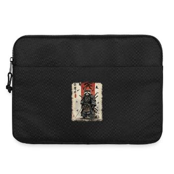 Samurai Raccoon, Anime Graphic Japanese Warrior - Laptop bag 15" - black - Front