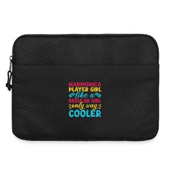 Funny Harmonica Player Girl Like A Regular Girl - Laptoptasche 15" - Schwarz - Vorne