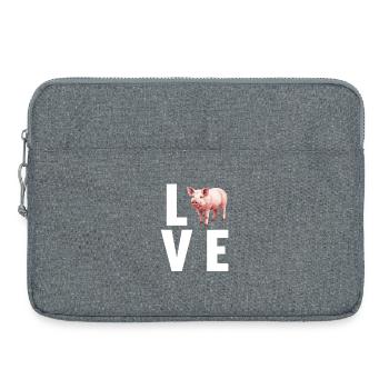 Cochon Cochon - Sacoche pour ordinateur portable 15 pouces - gris chiné - Devant