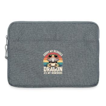 Le reptile dragon barbu a mangé mes devoirs - Sacoche pour ordinateur portable 15 pouces - gris chiné - Devant