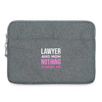 Lawyer and mom – Nothing scares me - Laptop bag 15" - heather grey - Front