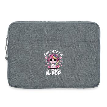 Kawaii Unicorn K-Pop Listener - Laptoptasche 15" - Grau meliert - Vorne